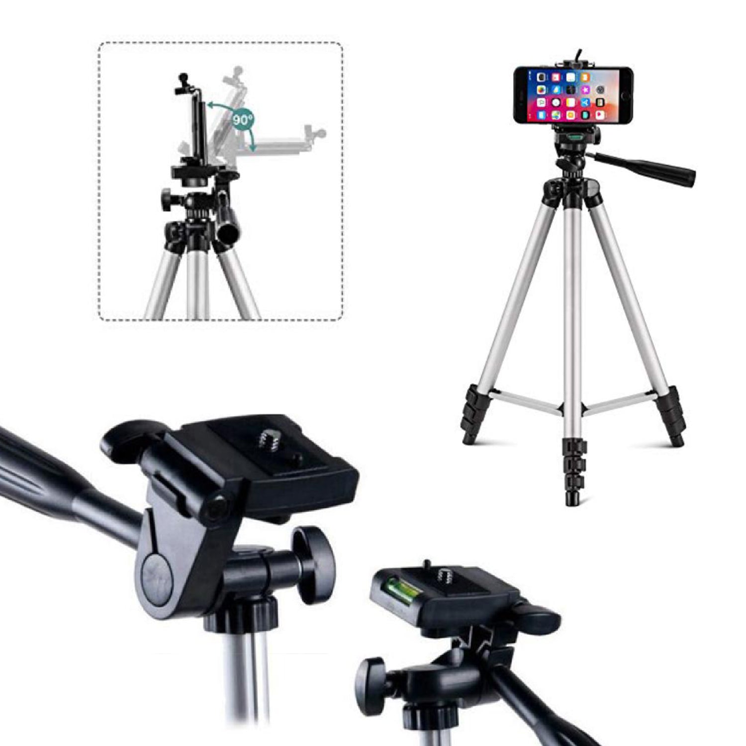 6253 Universal Lightweight Tripod with Mobile Phone Holder Mount & Carry Bag for All Smart Phones DeoDap 6253 Universal Lightweight Tripod with Mobile Phone Holder Mount & Carry Bag for All Smart Phones DeoDap